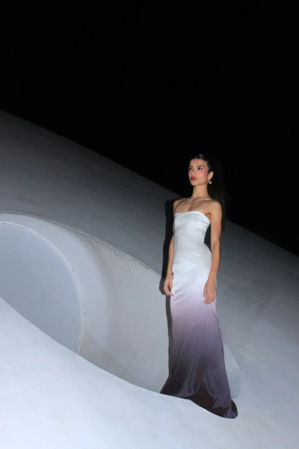 Vestido Longo Decote Reto – Degradê
