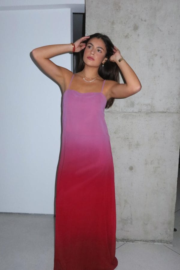 Vestido Longo Seda Degradê RR - 2 em 1