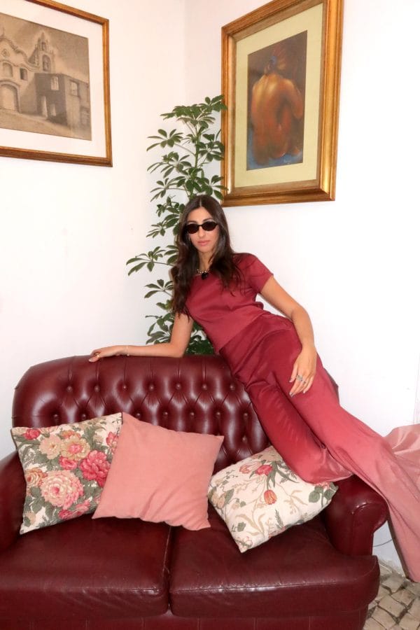 Calça Tafetá Degradê Rose