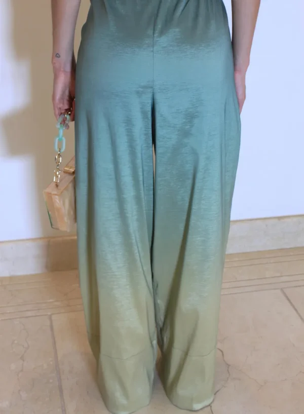 Calça Pantalona Tafetá Degradê Verde - Image 3