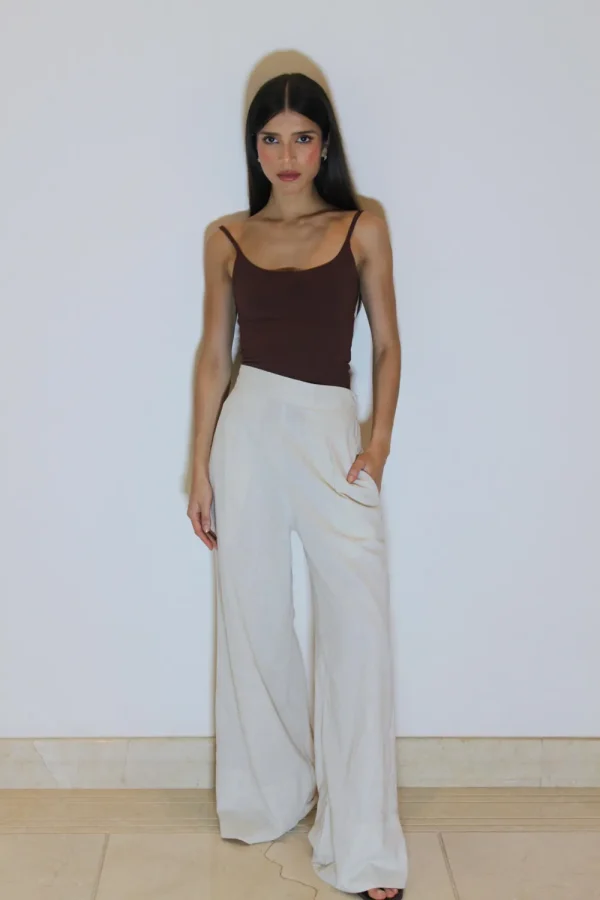 Calça Pantalona Linho Areia - Image 3