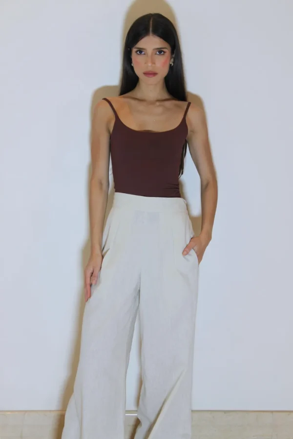 Calça Pantalona Linho Areia - Image 4