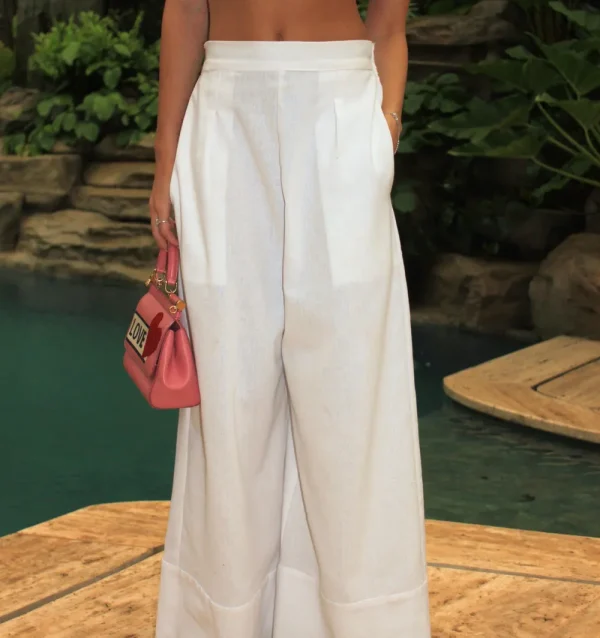 Calça Pantalona Linho Branca - Image 5