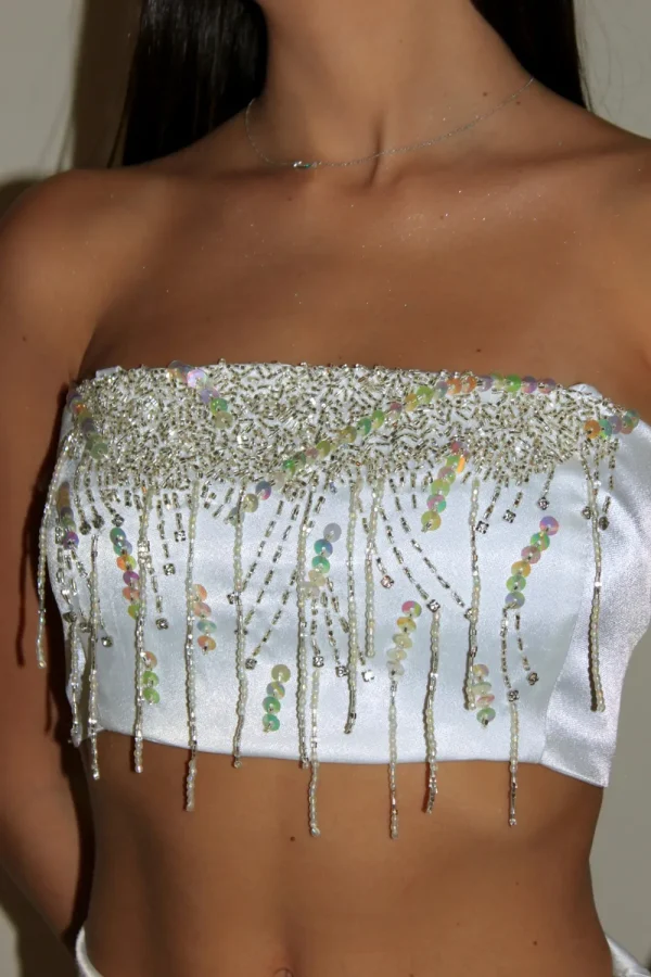 Conjunto Top e Mini Saia Bordado Branco - Image 5