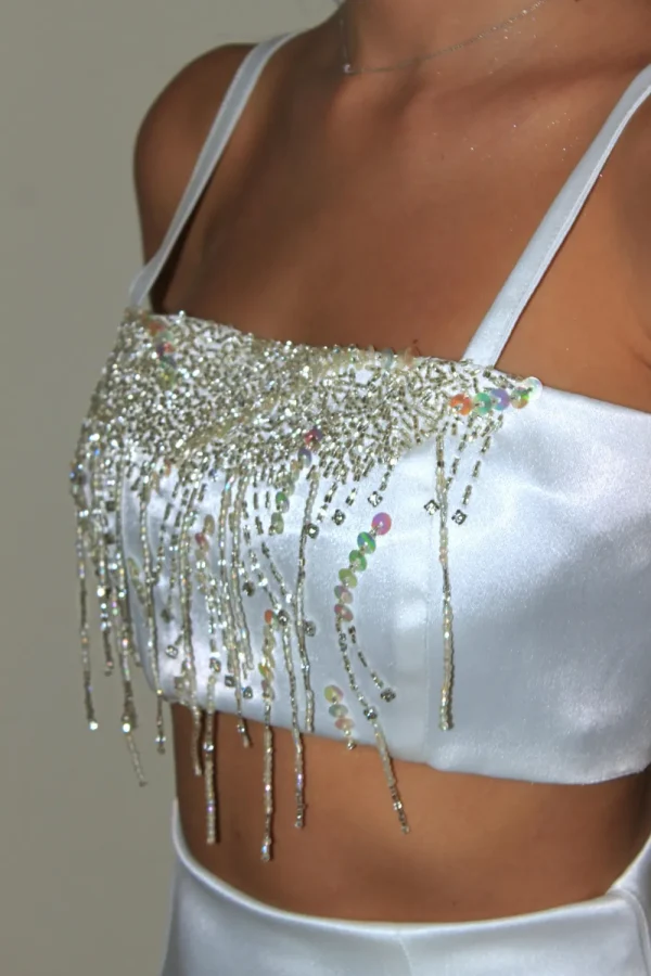 Conjunto Top e Mini Saia Bordado Branco - Image 4
