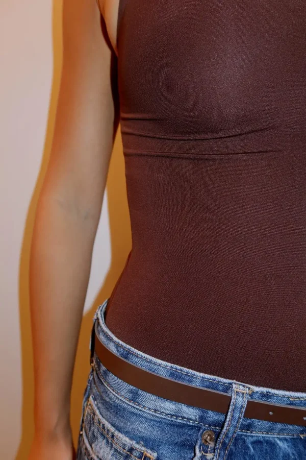 Body Recorte Lateral Marrom - Image 4